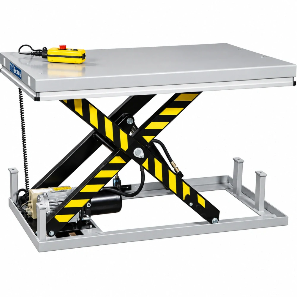 Statická elektricko-hydraulická zvedací plošina 1 000 kg – 1 400 × 1 000 mm